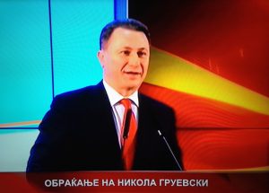 Nikola Gruevski, too, declaring victory on election night