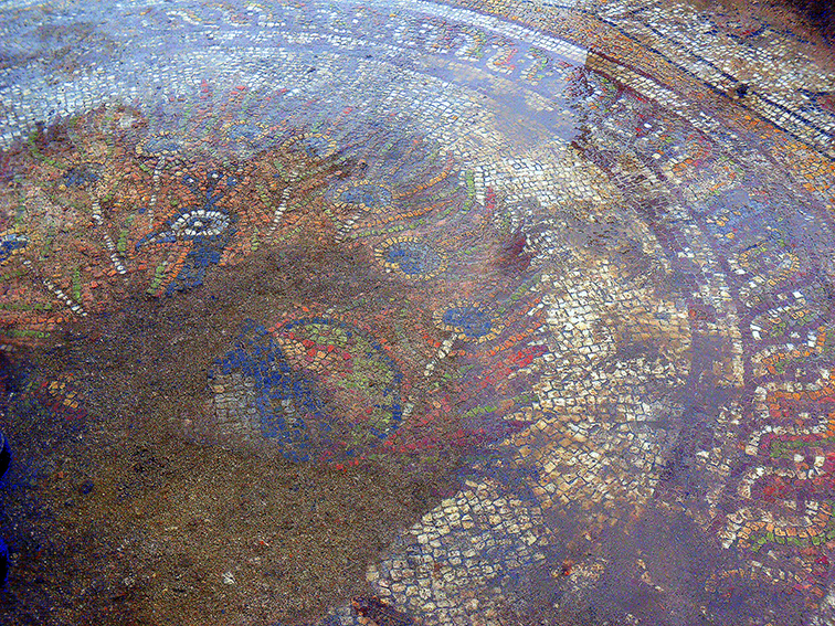The mosaic floor in the Episcopal Basilica
